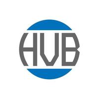 design de logotipo de carta hvb em fundo branco. conceito de logotipo de círculo de iniciais criativas hvb. design de letras hvb. vetor