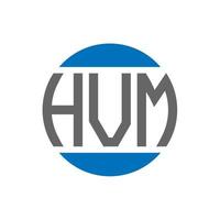 design de logotipo de carta hvm em fundo branco. conceito de logotipo de círculo de iniciais criativas hvm. design de letras hvm. vetor