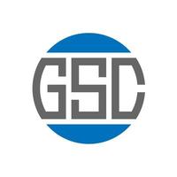 design do logotipo da carta gsc em fundo branco. conceito de logotipo de círculo de iniciais criativas gsc. design de letras gsc. vetor