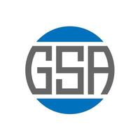 design de logotipo de carta gsa em fundo branco. conceito de logotipo de círculo de iniciais criativas gsa. design de letras gsa. vetor