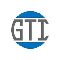 design do logotipo da letra gti em fundo branco. conceito de logotipo de círculo de iniciais criativas gti. design de letras gti. vetor