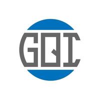 design do logotipo da letra gqi em fundo branco. conceito de logotipo de círculo de iniciais criativas gqi. design de letras gqi. vetor