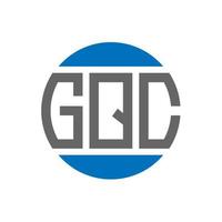 design do logotipo da carta gqc em fundo branco. conceito de logotipo de círculo de iniciais criativas gqc. design de letras gqc. vetor