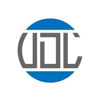 design de logotipo de carta udl em fundo branco. conceito de logotipo de círculo de iniciais criativas udl. vetor