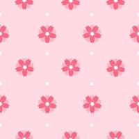 padrão sem emenda de flor de cerejeira. fundo de flor de cerejeira com vetor padrão de flor japonesa. modelo floral em fundo rosa.