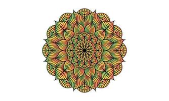 ilustração de mandala colorida no estilo doodle. vetor desenhado à mão doodle mandala com corações. design de mandala de cores brilhantes para impressão, cartaz, capa, folheto, panfleto, banner, capa do livro.