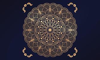 design de fundo de mandala de luxo com estilo oriental islâmico árabe de padrão arabesco dourado. projeto de mandala decorativa para impressão, cartaz, capa, folheto, panfleto, banner. vetor