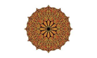 ilustração de mandala colorida no estilo doodle. vetor desenhado à mão doodle mandala com corações. design de mandala de cores brilhantes para impressão, cartaz, capa, folheto, panfleto, banner, capa do livro.