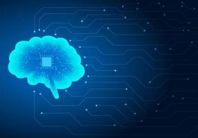 o processamento em segundo plano do sistema de inteligência artificial semelhante ao cérebro continua ordenando e dando ordens. enviar sinais de rede por meio de um vetor