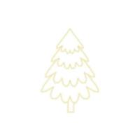 decoração de árvore dourada de natal de glitter dourado brilhando brilha em fundo branco transparente. árvore de brilho vetorial brilhante para modelo de design de natal ou ano novo vetor