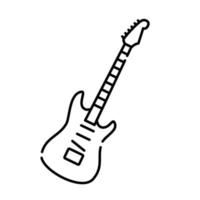 contorno, ícone de guitarra elétrica de vetor simples isolado no fundo branco.
