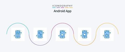 pacote de ícones azul 5 do aplicativo Android, incluindo aplicativo. notificação. telefone. interface. telefone vetor