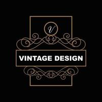 design vintage retrô, logotipo de ornamento vetorial minimalista luxuoso, com estilo mandala e batik, ilustração de marca de produto, convite, banner, moda vetor