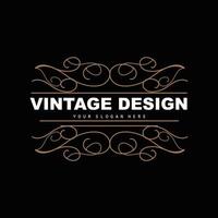 design vintage retrô, logotipo de ornamento vetorial minimalista luxuoso, com estilo mandala e batik, ilustração de marca de produto, convite, banner, moda vetor