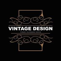 design vintage retrô, logotipo de ornamento vetorial minimalista luxuoso, com estilo mandala e batik, ilustração de marca de produto, convite, banner, moda vetor