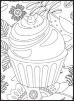 cupcakes para colorir vetor