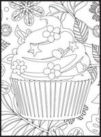 cupcakes para colorir vetor