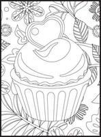 cupcakes para colorir vetor