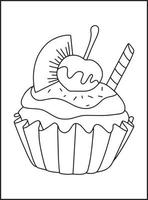 cupcakes para colorir vetor