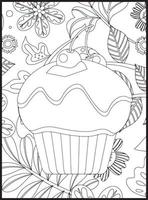 cupcakes para colorir vetor