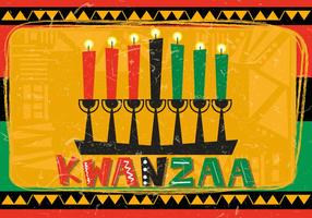 Kwanzaa feliz com vela de Kwanzaa vetor