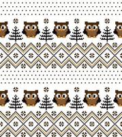 pixel de padrão de natal de ano novo com ilustração vetorial de corujas vetor