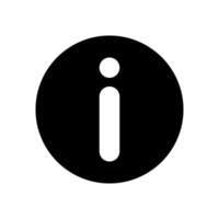 sinal de informação, ícone de silhueta de símbolo de informação isolado no fundo branco. vetor