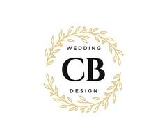 cb letras iniciais coleção de logotipos de monograma de casamento, modelos modernos minimalistas e florais desenhados à mão para cartões de convite, salve a data, identidade elegante para restaurante, boutique, café em vetor