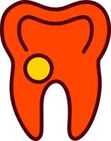 ícone de vetor de buraco de dente