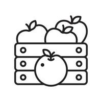 cesta de frutas vector contorno ícone estilo ilustração. arquivo eps 10