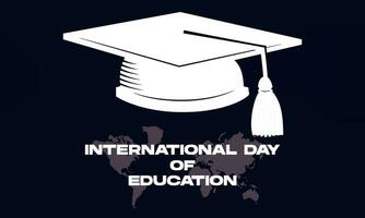 dia internacional da educação com vestido isolado em fundo azul amarelo vetor