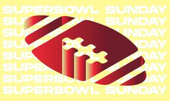 cartão de saudação de domingo superbowl com tipografia e fundo amarelo de bola. ilustração vetorial vetor