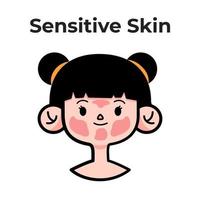tipo de pele sensível vetor