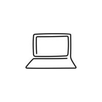 vetor de laptop com um desenho de arte de linha única contínua