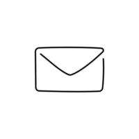 um desenho de linha contínua do ícone de e-mail isolado no fundo branco. ilustração em vetor eps10 para banner, web, elemento de design, modelo, cartão postal. carta, imagem de envelope