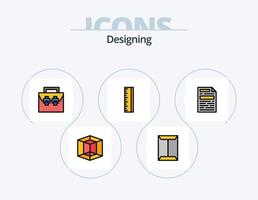 linha de design de design de ícone cheio de ícone pack 5. pintar. gráfico. dinheiro. Projeto. wireframe vetor
