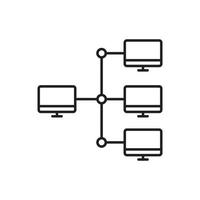 servidores, ícone de computadores - vetor. inteligência artificial em fundo branco vetor