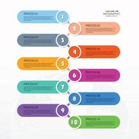 infográfico com 10 etapas, processos ou opções. vetor