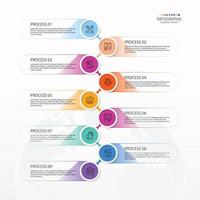 infográfico com 9 etapas, processos ou opções. vetor