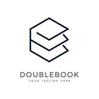 livro duplo moderno com logotipo minimalista vetor