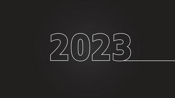 feliz ano novo 2023 em fundo preto vetor