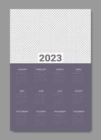 modelo de design plano de calendário de parede 2023 vetor