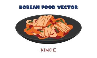 kimchi coreano - ilustração de design de vetor plano de repolho em conserva picante, estilo de desenho animado de clipart. comida asiática. culinária coreana. Comida coreana