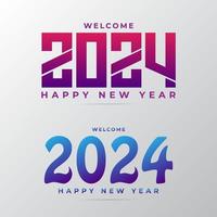 feliz ano novo moderno 2024. design de vinte e quatro vetores. feliz ano novo 2024 vetor de design