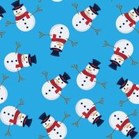 padrão perfeito de natal com boneco de neve, perfeito para papel de parede, papel de embrulho, preenchimentos de padrão, saudações de inverno, plano de fundo da página da web, cartões de saudação de natal e ano novo vetor