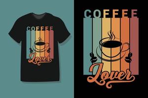design de camiseta vintage retrô amante de café vetor