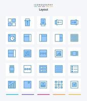 layout criativo 25 pacote de ícones azuis, como imagem. degraus. wireframe. layout. disposição vetor