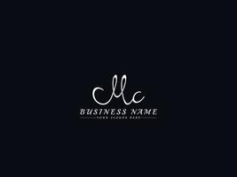 logotipo mc feminino, novo design de logotipo de carta de assinatura mc vetor