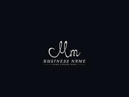 logotipo mm feminino, novo design de logotipo de letra de assinatura mm vetor