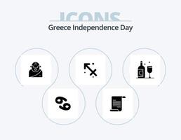 pacote de ícones do glifo do dia da independência da grécia 5 design de ícones. Irlanda. garrafa. grego. Grécia. Sagitário vetor